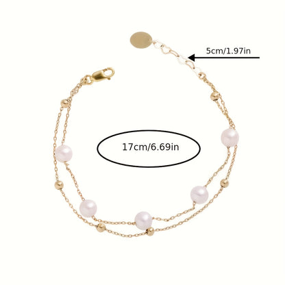 Golden Pearl Duet Bracelet
