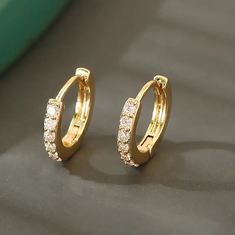Emerald Glow Mini Hoops