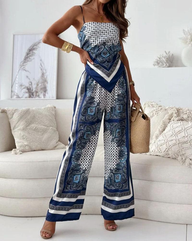 Bailey™ | Vacation Ready Stylish Lace-Up Vest & Pants Two-Piece Set Dress