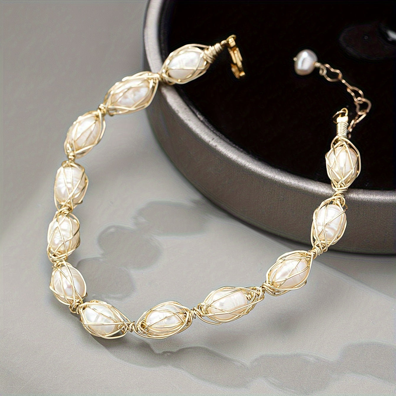 Vintage Pearl Weave Bracelet