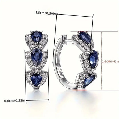 Sapphire Blue Crest Earrings