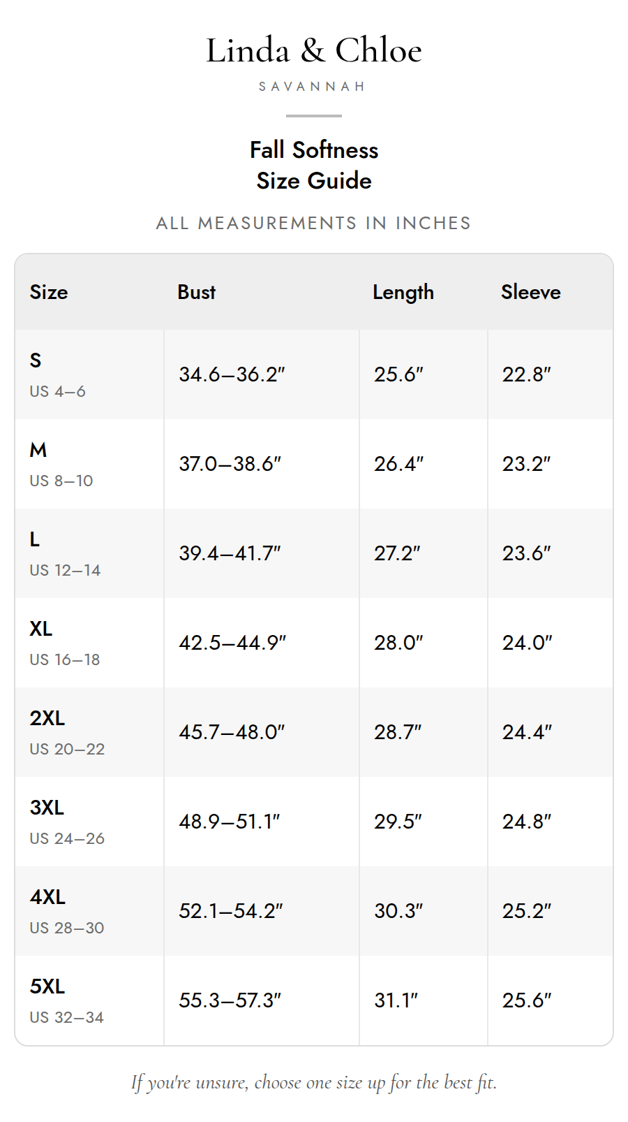 Size chart