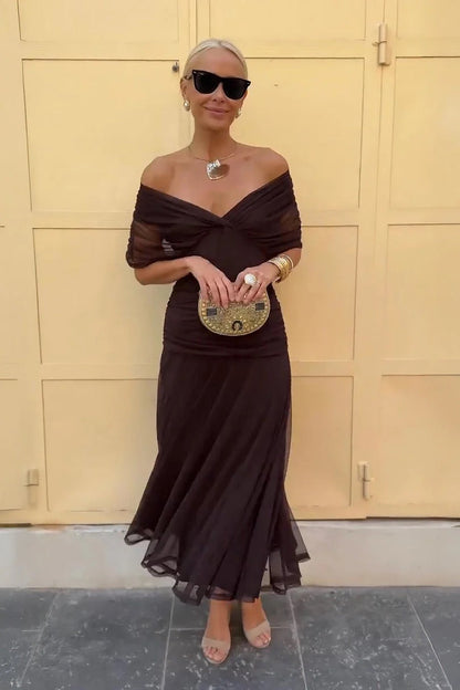 Claudia | Off Shoulder Maxi Dress