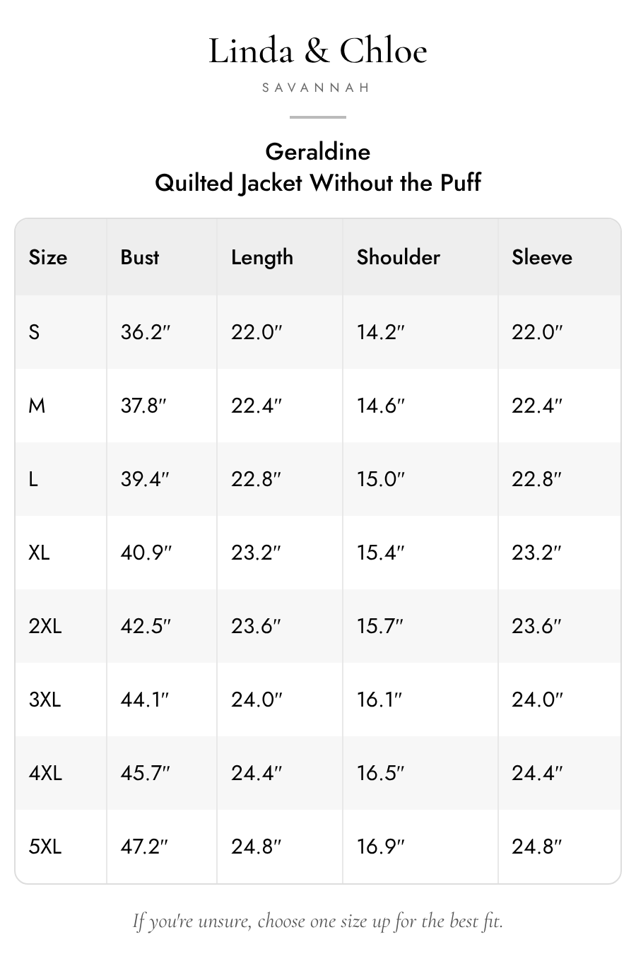 Size chart