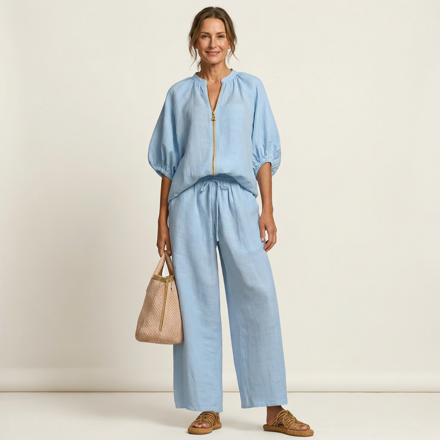 Marlowe | Zip-Front Puff Sleeve Set