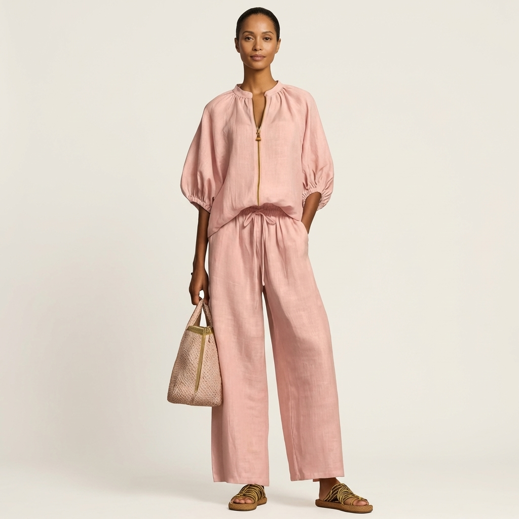 Marlowe | Zip-Front Puff Sleeve Set