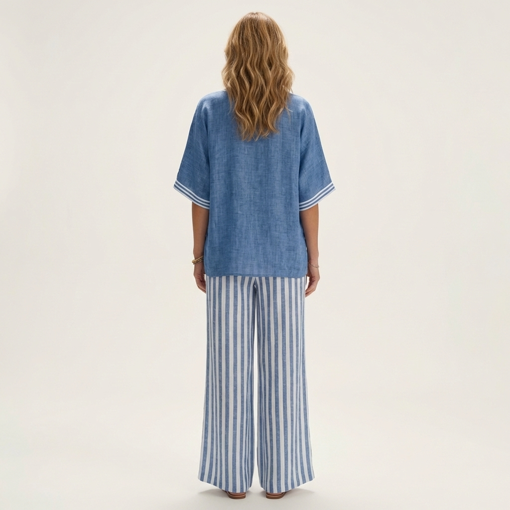 Juliana | Varsity Top & Stripe Wide-Leg Set