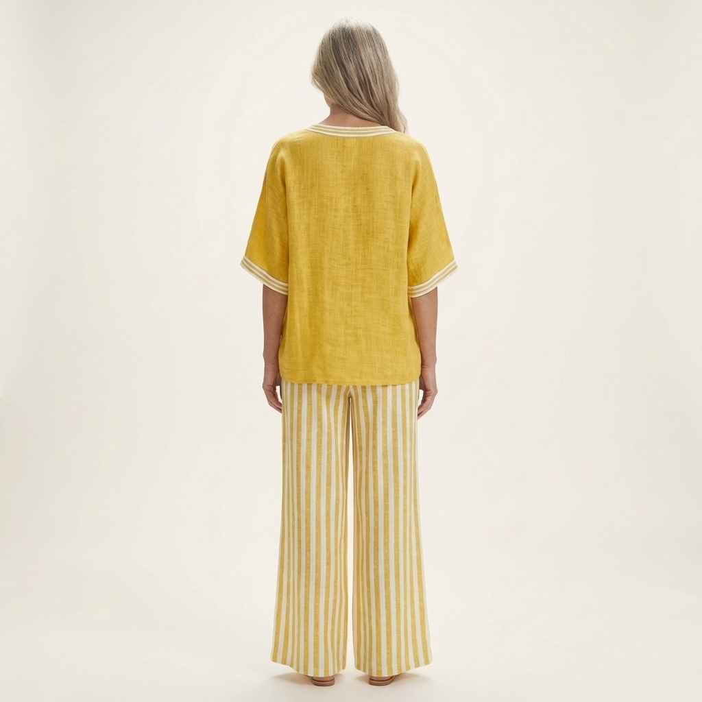 Juliana | Varsity Top & Stripe Wide-Leg Set