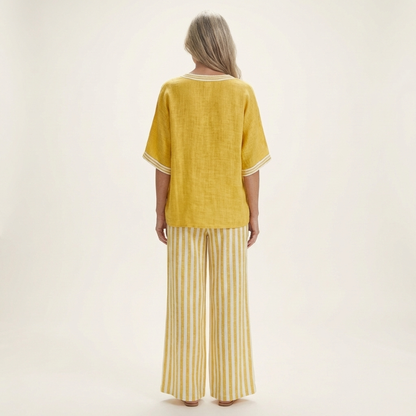 Juliana | Varsity Top & Stripe Wide-Leg Set