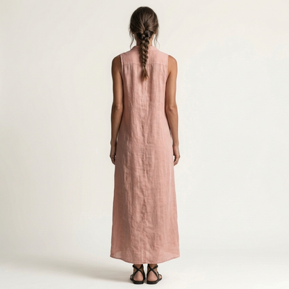Mirabell | Hooded Sleeveless Linen Maxi Dress
