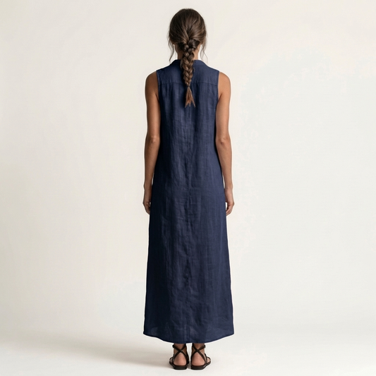 Mirabell | Hooded Sleeveless Linen Maxi Dress