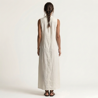 Mirabell | Hooded Sleeveless Linen Maxi Dress