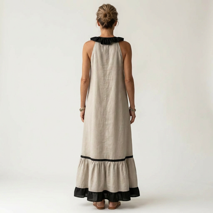 Mayline | Ruffle-Neck Maxi Dress