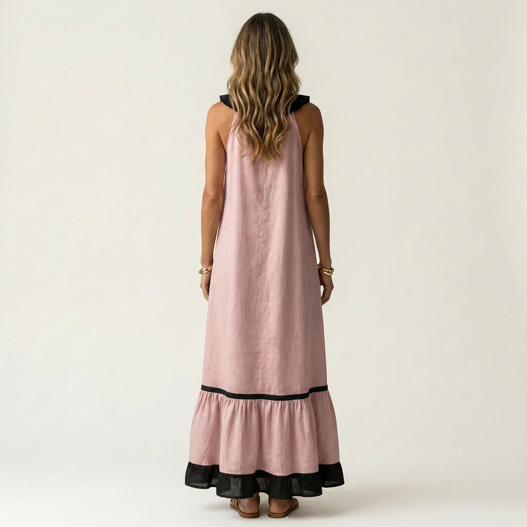 Mayline | Ruffle-Neck Maxi Dress