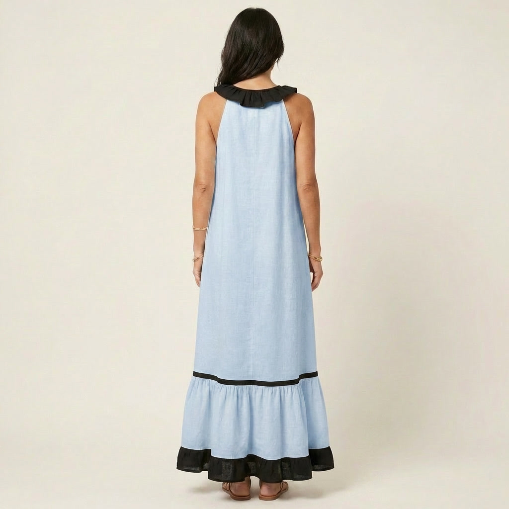 Mayline | Ruffle-Neck Maxi Dress
