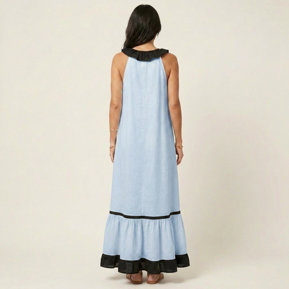 Mayline | Ruffle-Neck Maxi Dress