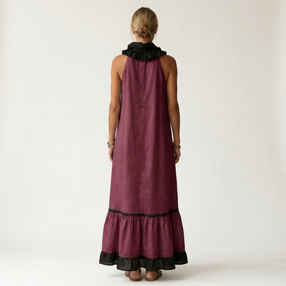 Mayline | Ruffle-Neck Maxi Dress