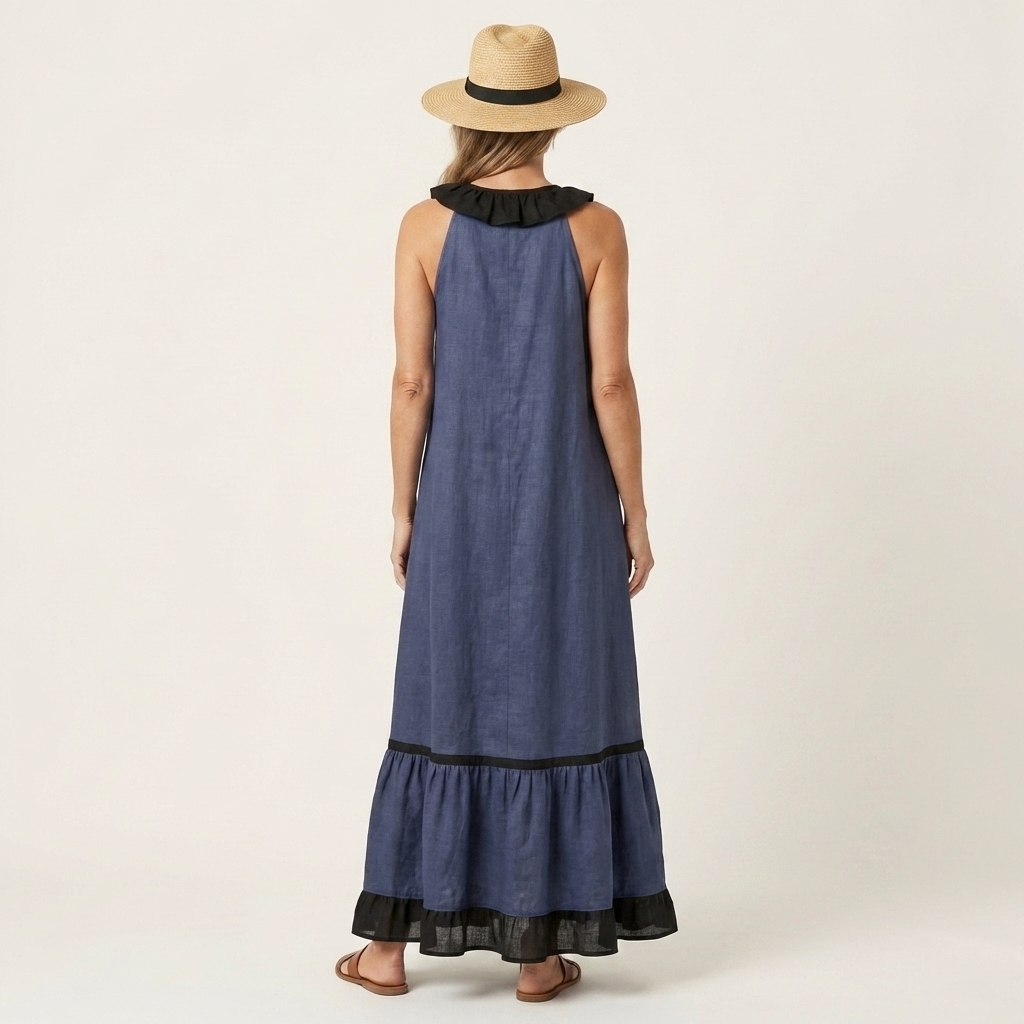 Mayline | Ruffle-Neck Maxi Dress