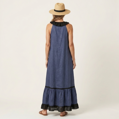 Mayline | Ruffle-Neck Maxi Dress