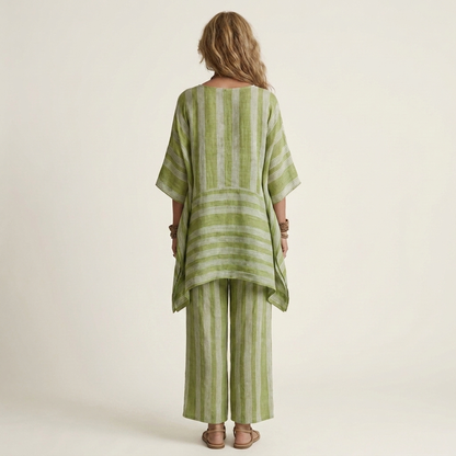 Kiara | Striped Cotton-Linen Set