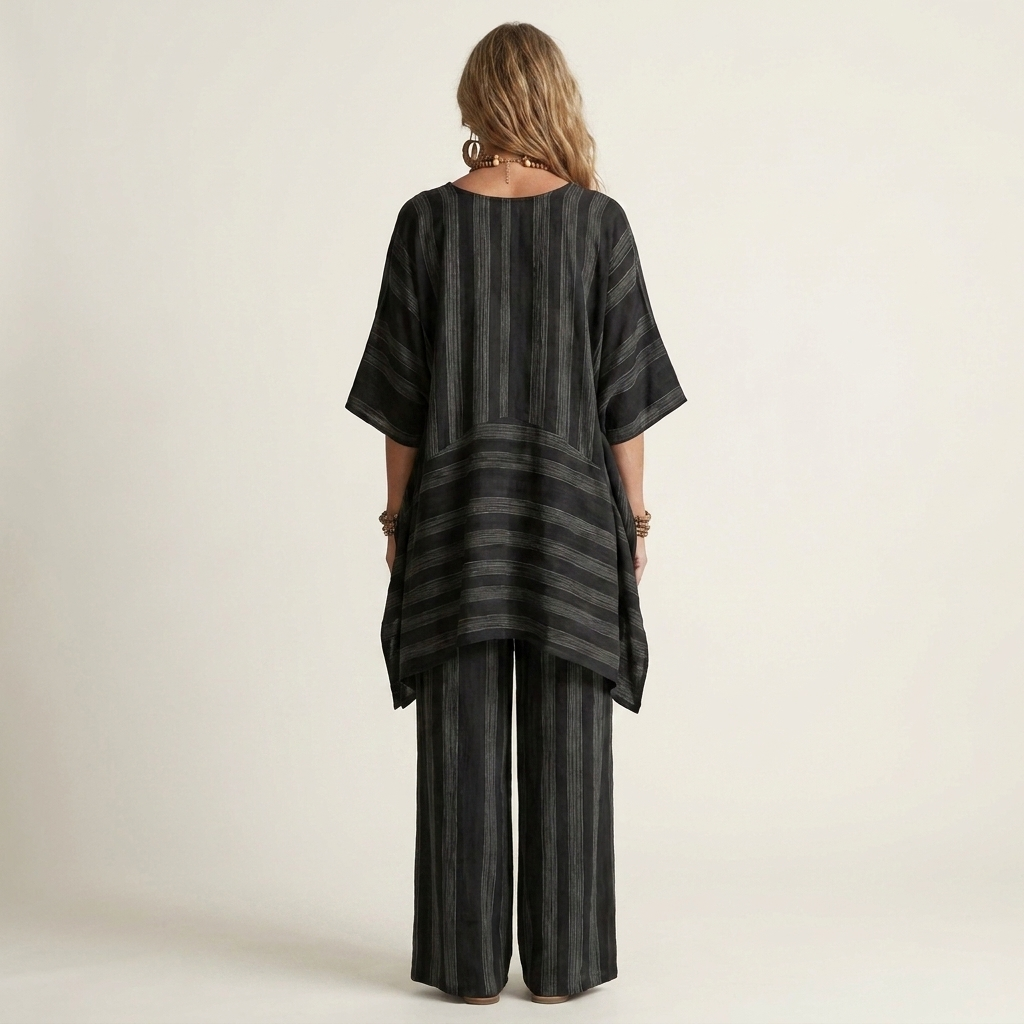 Kiara | Striped Cotton-Linen Set