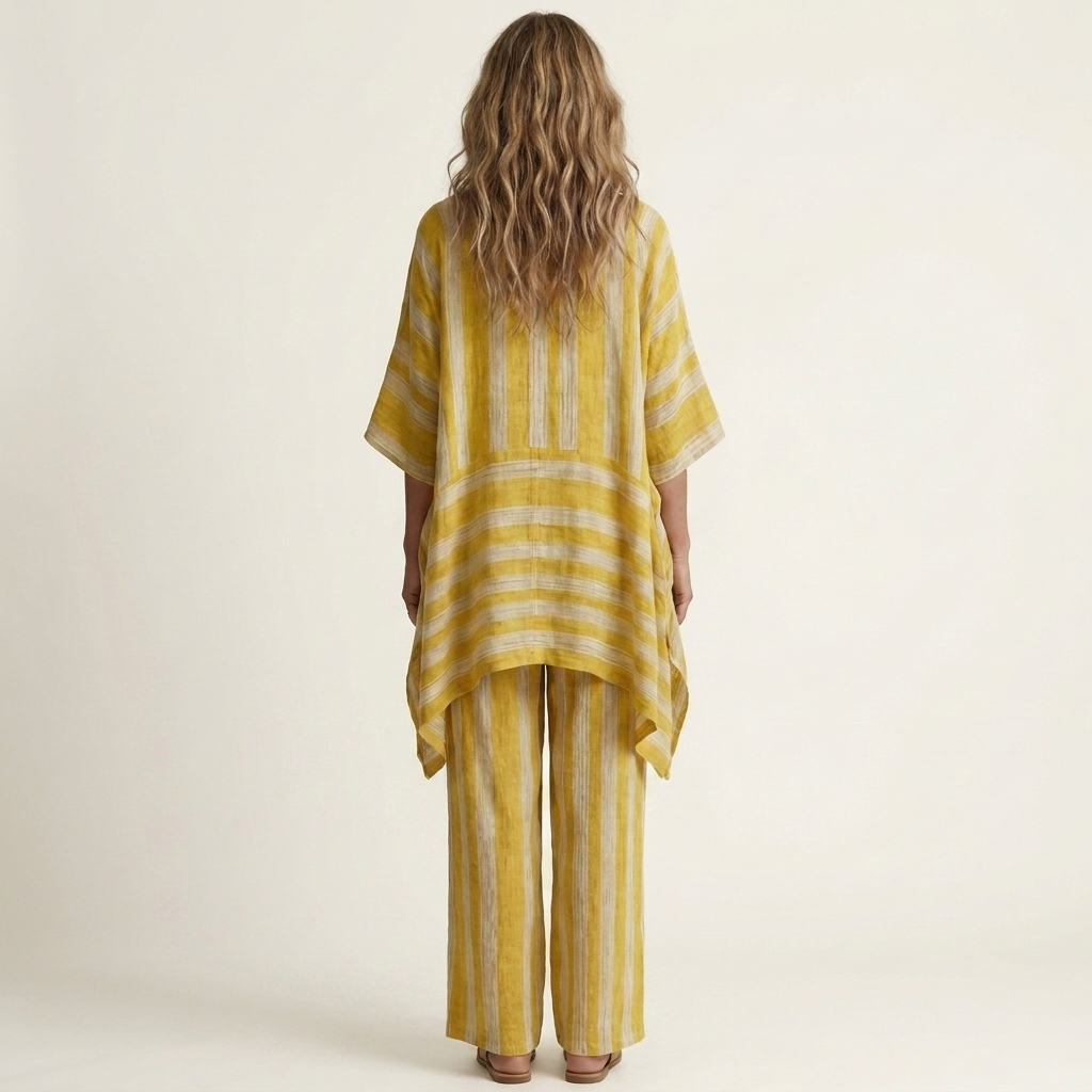 Kiara | Striped Cotton-Linen Set