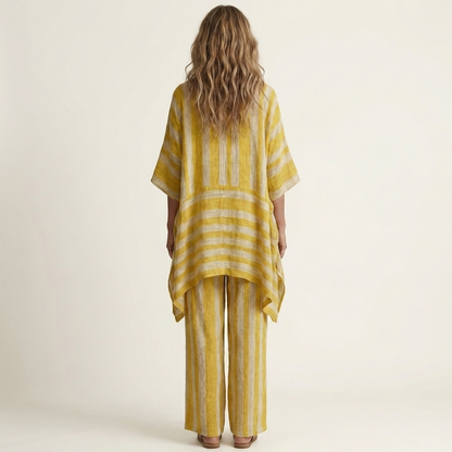 Kiara | Striped Cotton-Linen Set