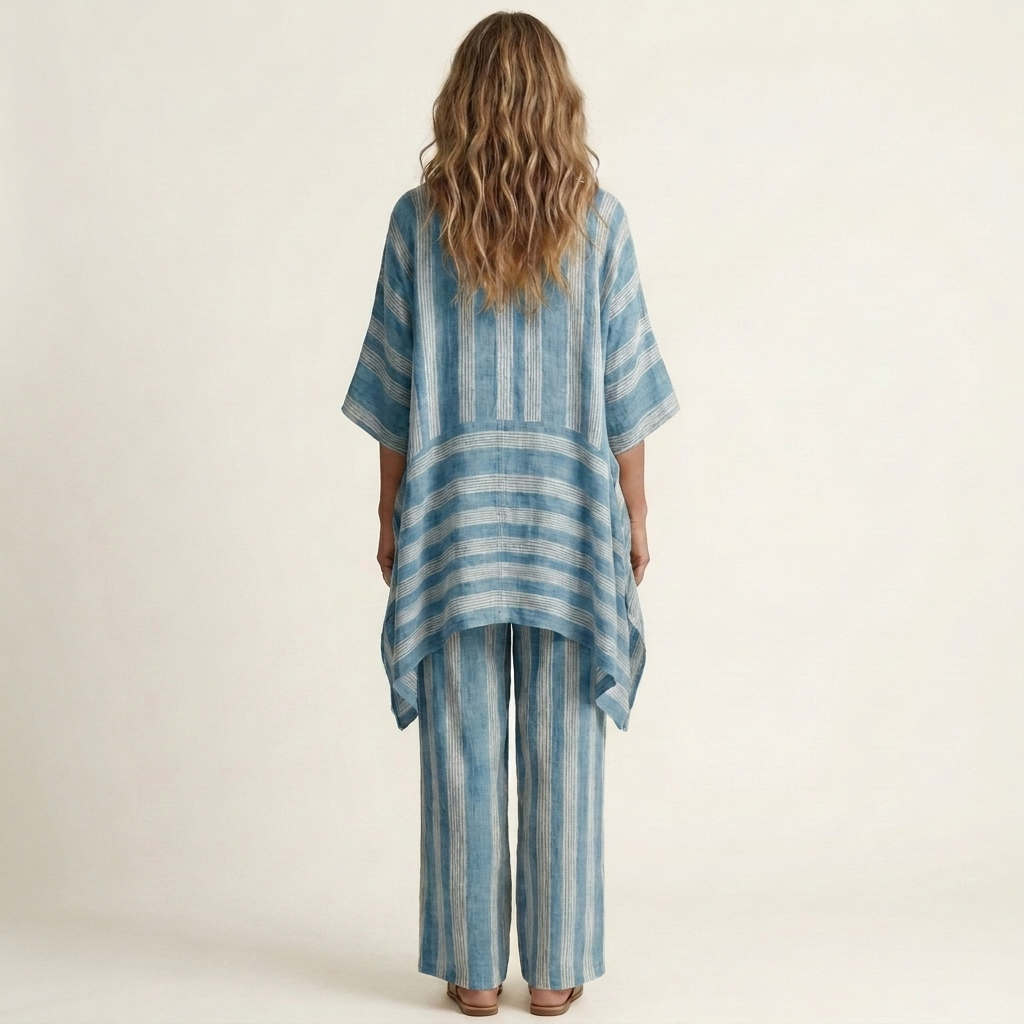 Kiara | Striped Cotton-Linen Set