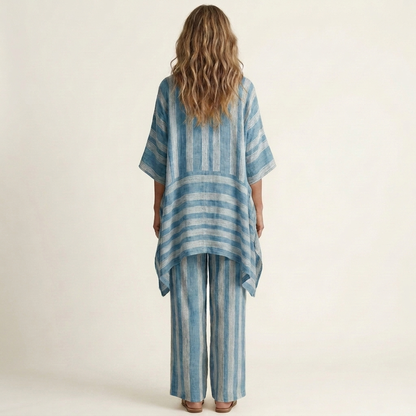 Kiara | Striped Cotton-Linen Set