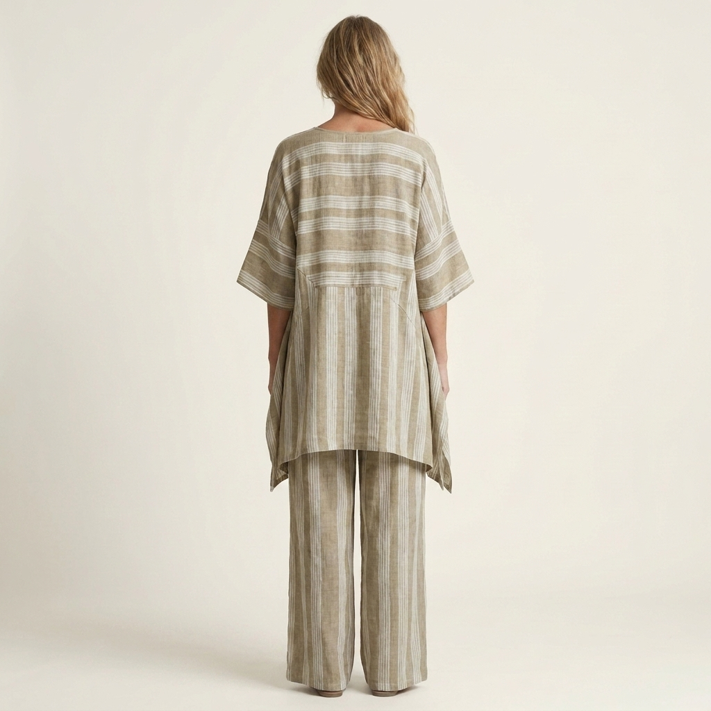 Kiara | Striped Cotton-Linen Set