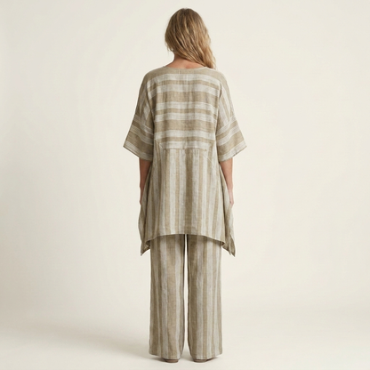 Kiara | Striped Cotton-Linen Set
