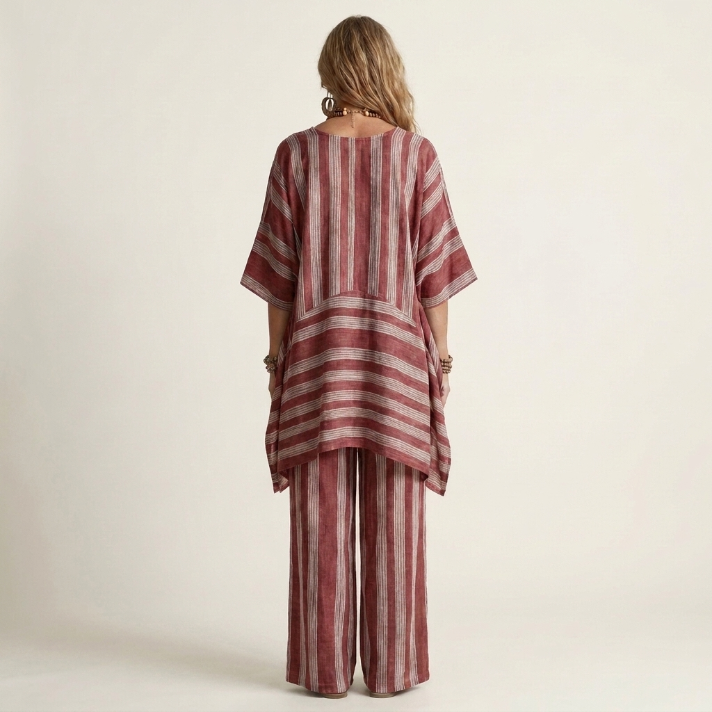 Kiara | Striped Cotton-Linen Set