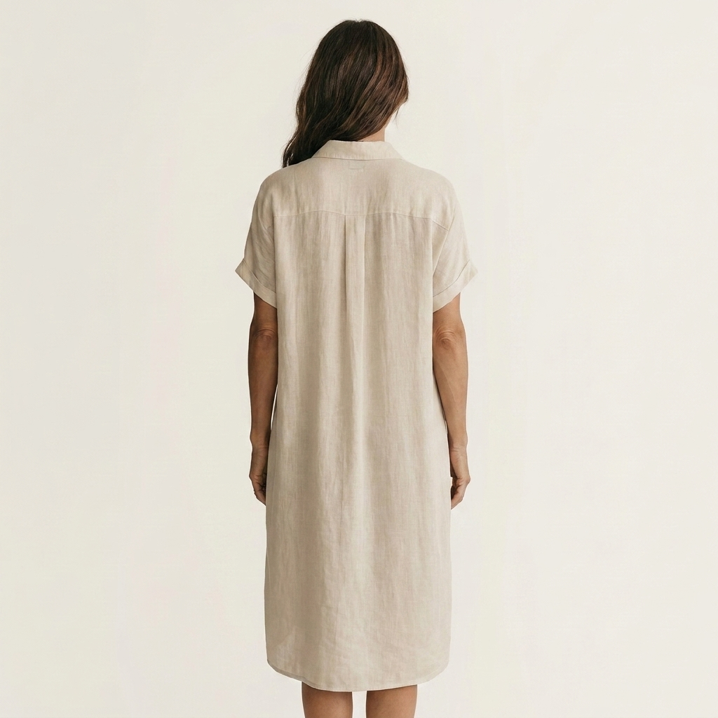 Nidalie | Cotton-Linen Midi Shirt Dress