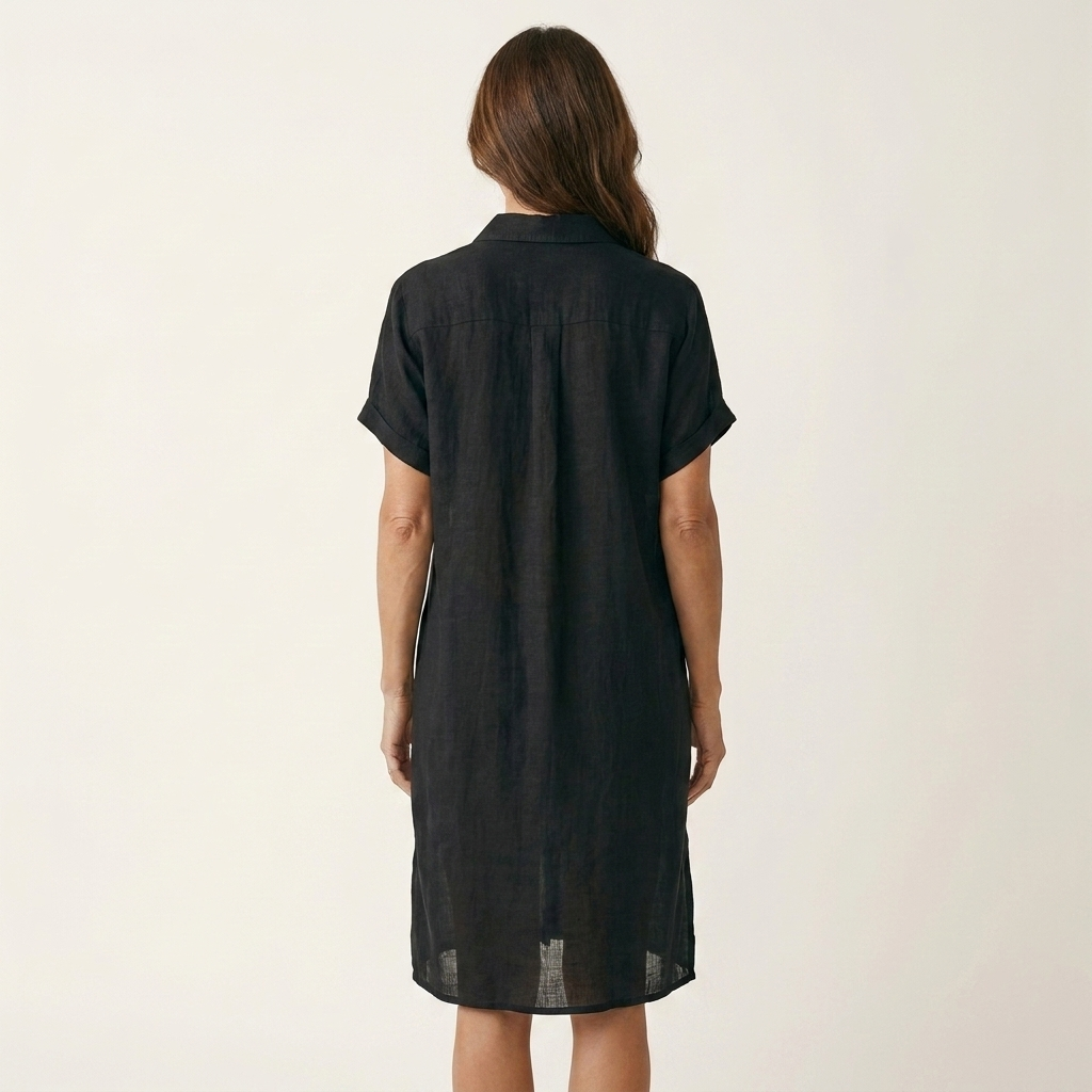 Nidalie | Cotton-Linen Midi Shirt Dress