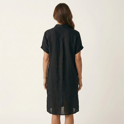 Nidalie | Cotton-Linen Midi Shirt Dress