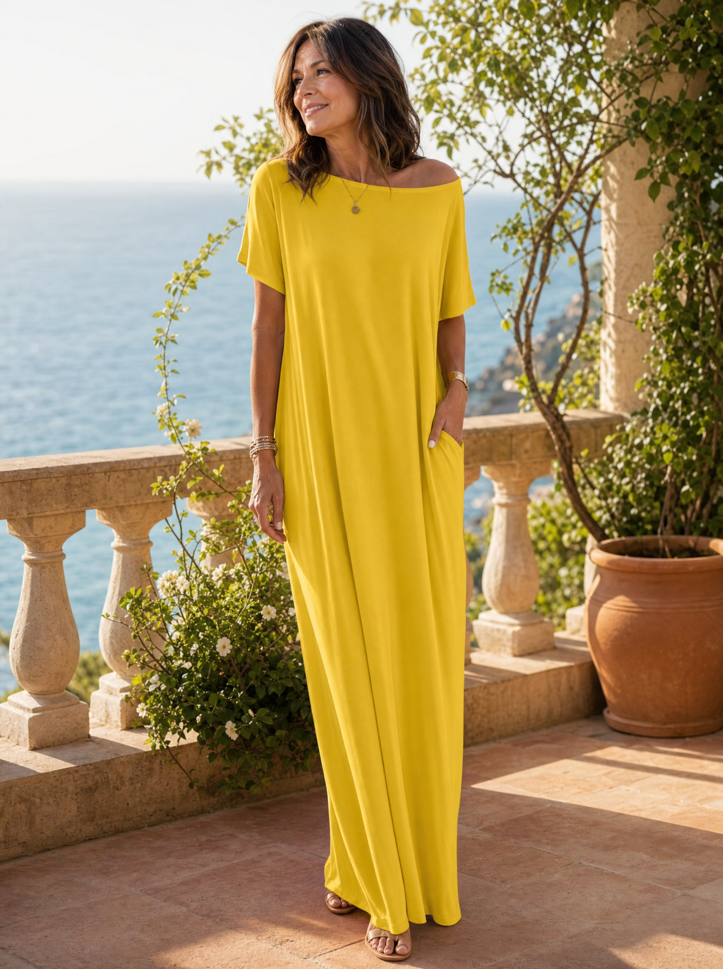 Oversized Off-Shoulder Casual Dress