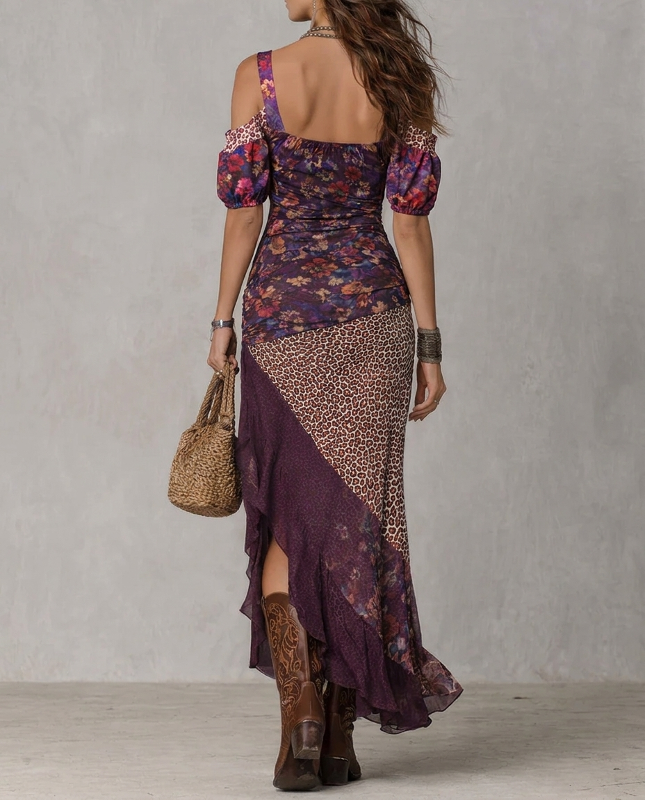 Odette | Leopard Floral Maxi Dress