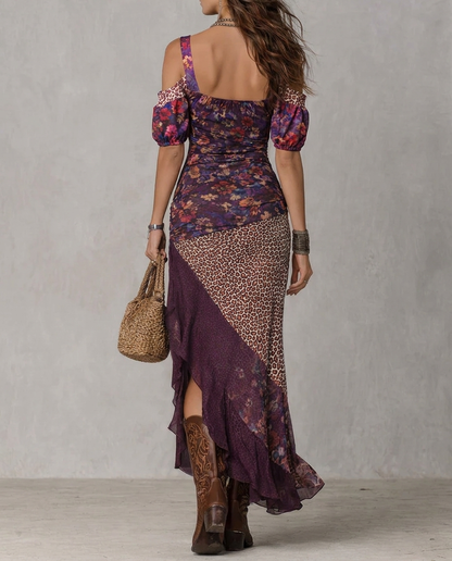 Odette | Leopard Floral Maxi Dress
