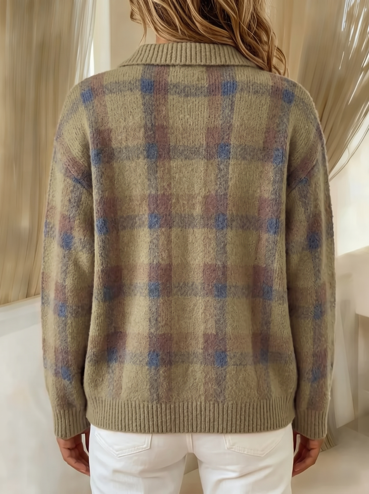 Wilma | Cozy Checked Knit Cardigan