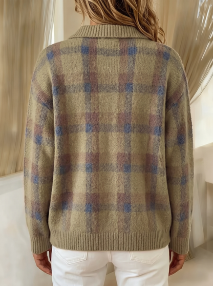 Wilma | Cozy Checked Knit Cardigan