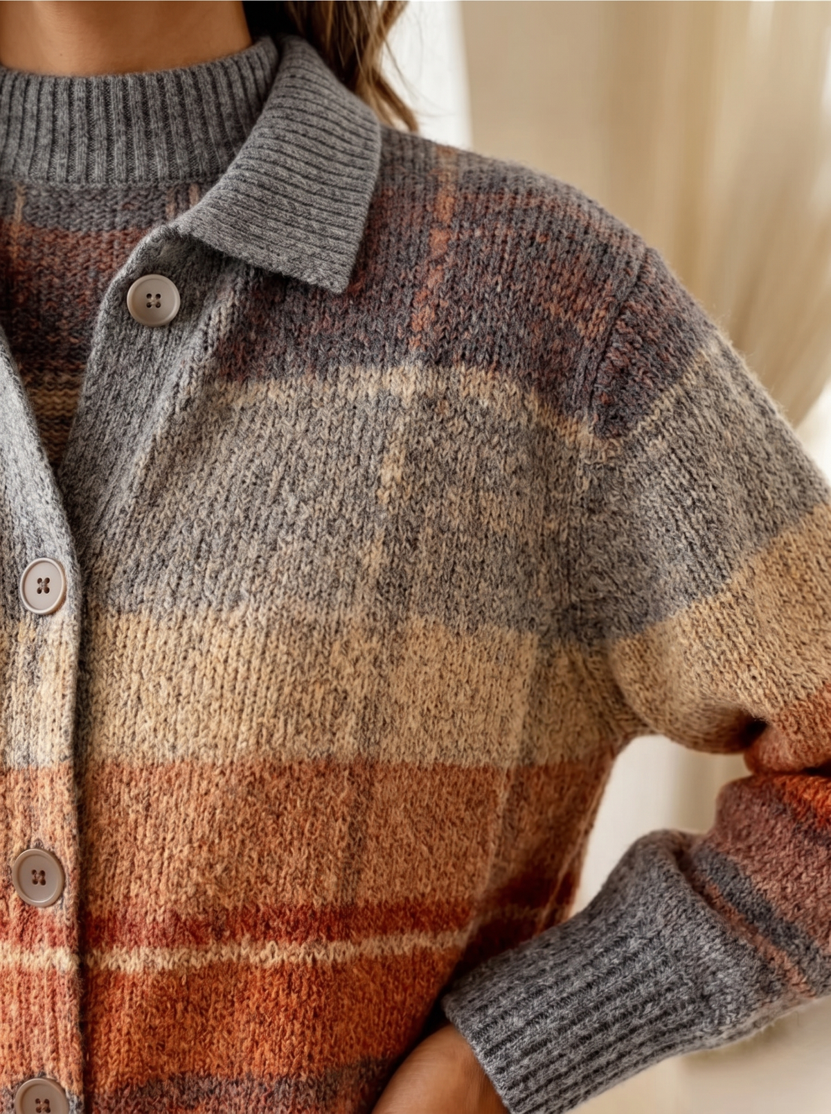 Mildred | Autumn Ombre Plaid Cardigan