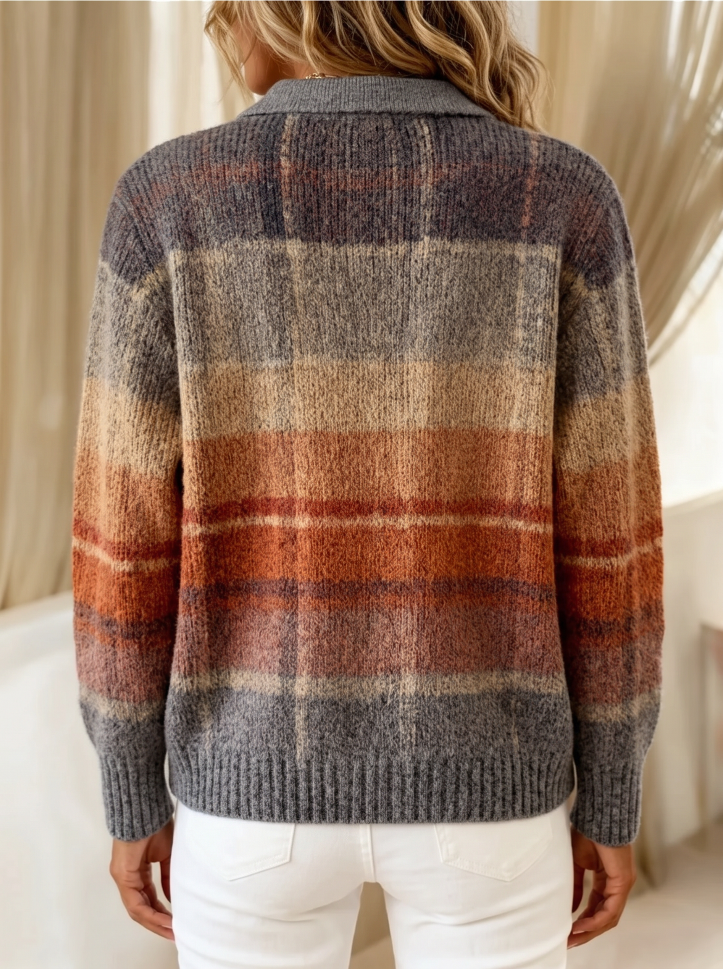 Mildred | Autumn Ombre Plaid Cardigan