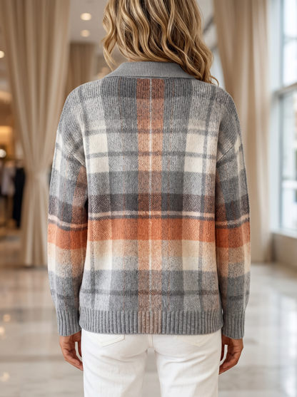 Zelda | Warm Ombre Plaid Cardigan