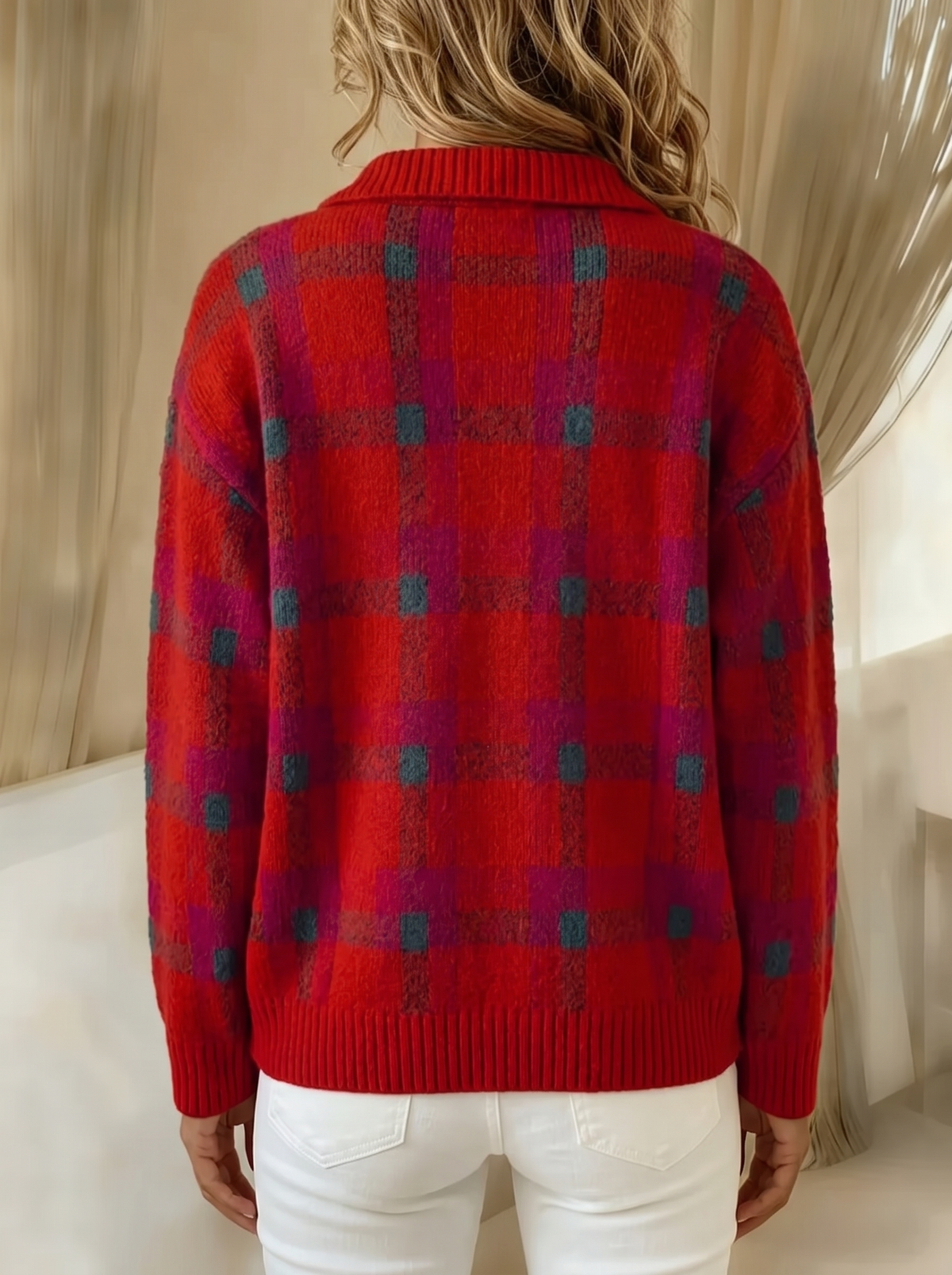Ethel | Soft Plaid Button Cardigan