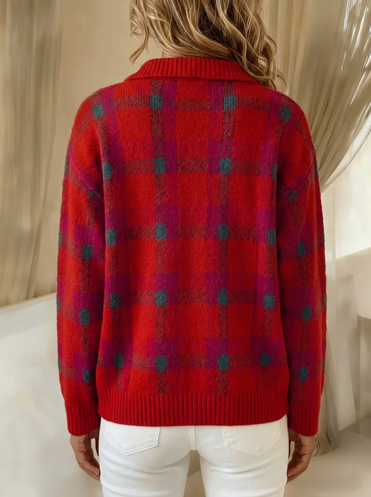 Ethel | Soft Plaid Button Cardigan