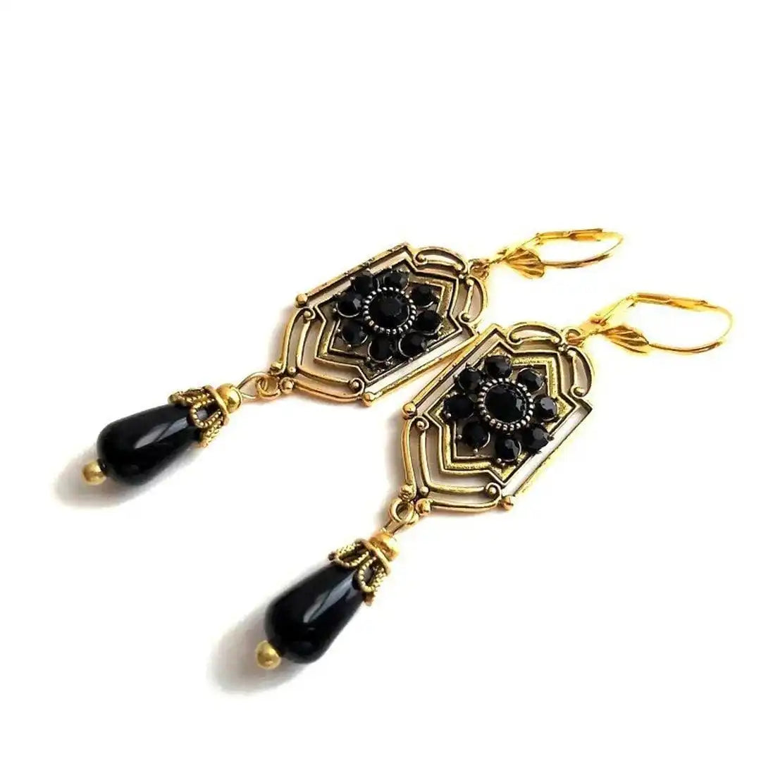 Black Crystal Earrings