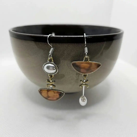 Orange Stone Earrings