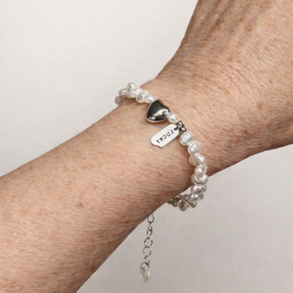 Vintage Pearl Heart Bracelet