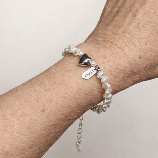 Vintage Pearl Heart Bracelet