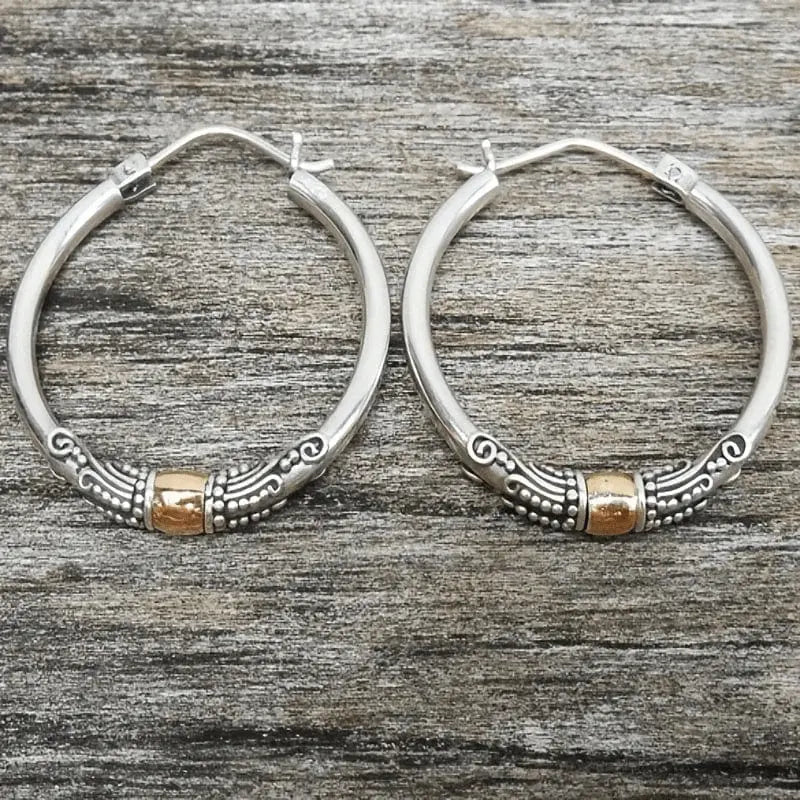 Vintage Carved Hoops